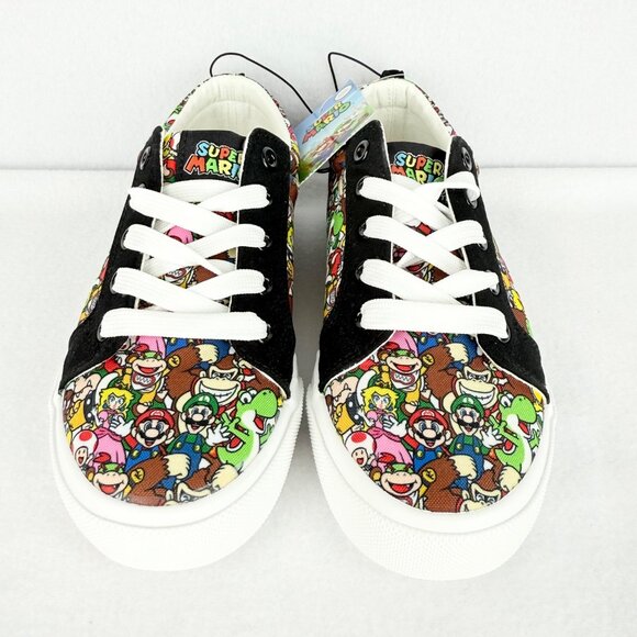 Ground Up Boys Super Mario Nintendo Low Top Lace Up Canvas Black Shoes Sz 3 NWOB - Picture 6 of 11